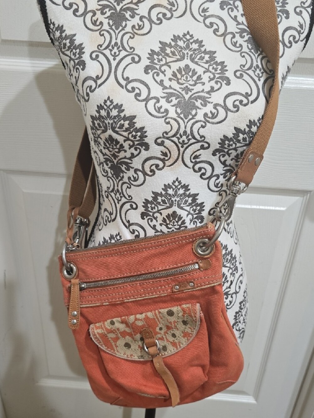 🌼Fossil Rust Canvas Crossbody & Coin Wallet with Floral Accent - Picture 16 of 16